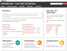 Tablet Screenshot of code.activestate.com